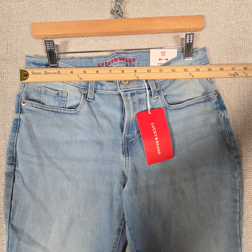 Lucky Brand Sweet Crop Jeans Womens 8/29 Light Wash Raw Hem Advanced Stretch NEW - Picture 4 of 12